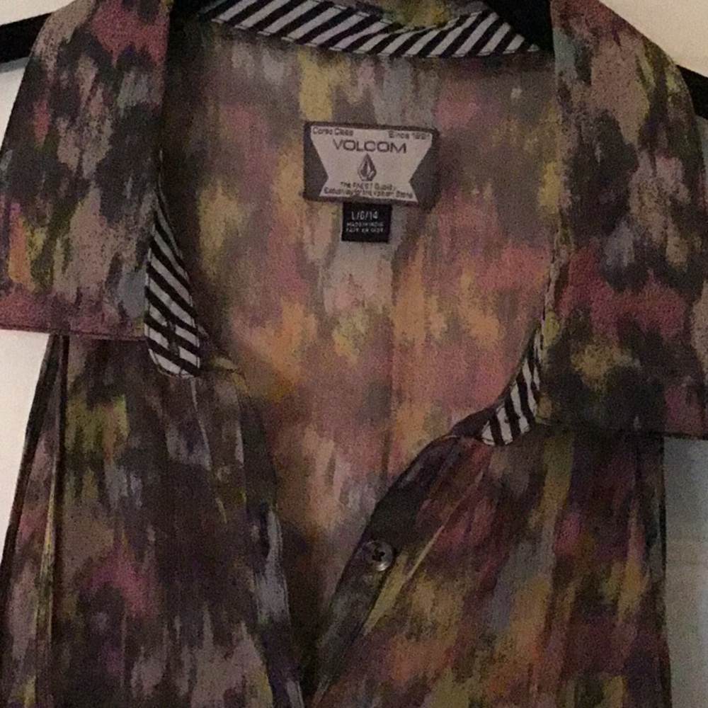 EUC Volcom Large Sheer flowy beach coverup or short dress - Picture 5 of 5